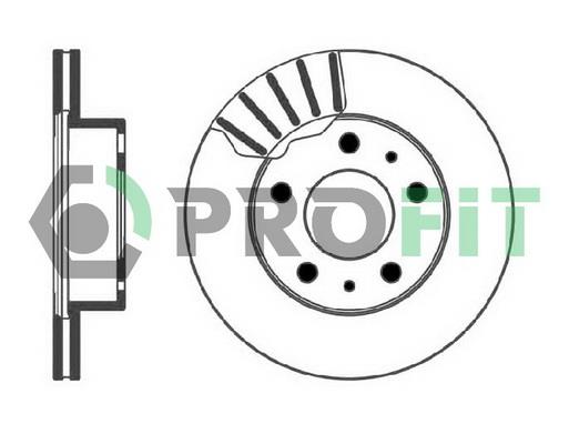 Profit 5010-0768 Front brake disc ventilated 50100768
