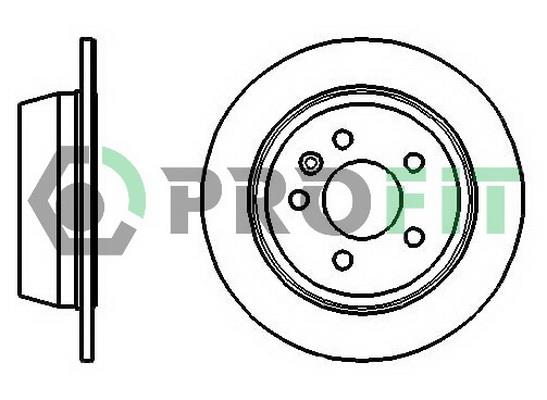 Profit 5010-0861 Rear brake disc, non-ventilated 50100861