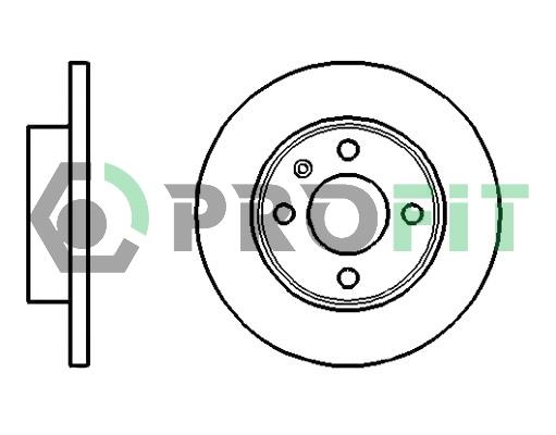 Profit 5010-0875 Unventilated front brake disc 50100875