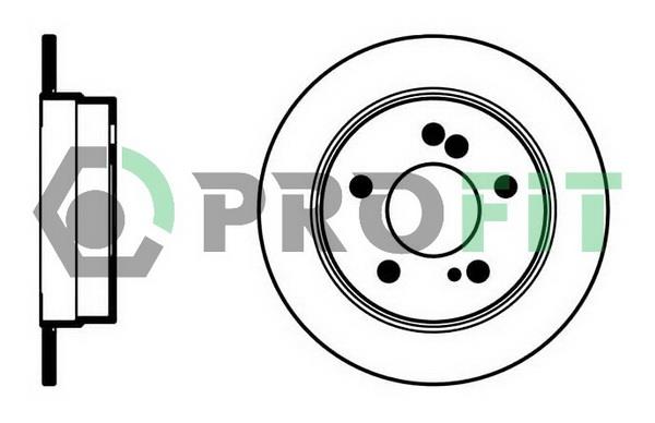 Profit 5010-0122 Rear brake disc, non-ventilated 50100122