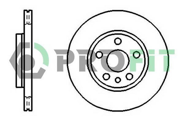 Profit 5010-0842 Front brake disc ventilated 50100842