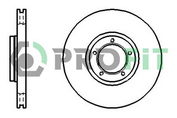 Profit 5010-0849 Front brake disc ventilated 50100849