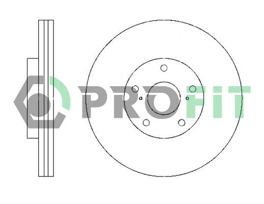 Profit 5010-1446 Front brake disc ventilated 50101446