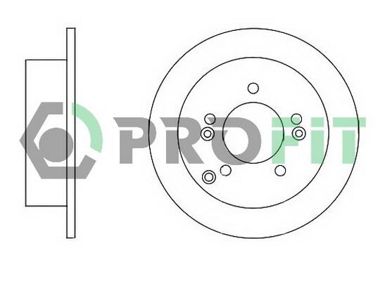 Profit 5010-1447 Rear brake disc, non-ventilated 50101447