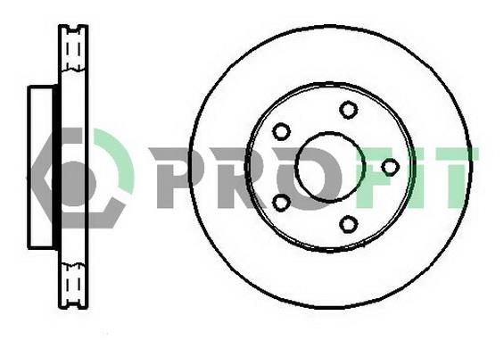Profit 5010-0180 Front brake disc ventilated 50100180