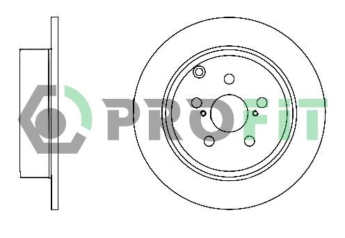 Profit 5010-1406 Rear brake disc, non-ventilated 50101406