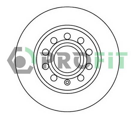 Profit 5010-1224 Rear brake disc, non-ventilated 50101224