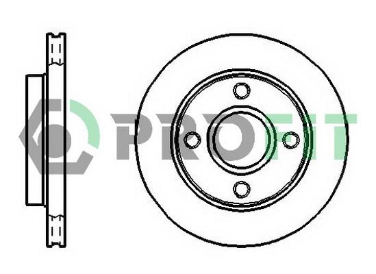 Profit 5010-0766 Front brake disc ventilated 50100766