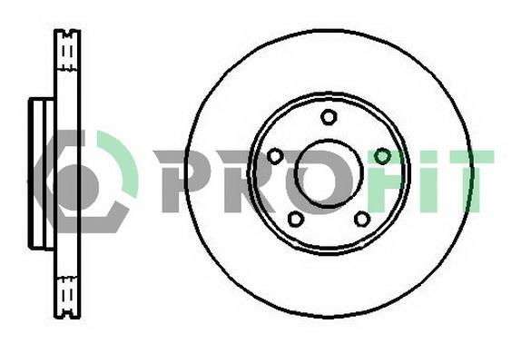 Profit 5010-1222 Front brake disc ventilated 50101222