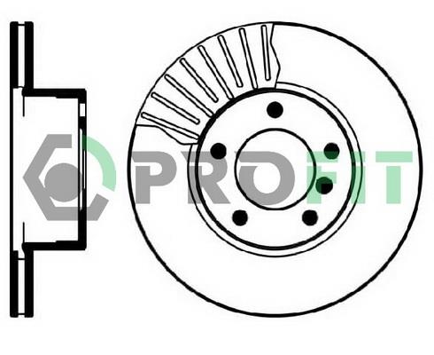 Profit 5010-0834 Front brake disc ventilated 50100834