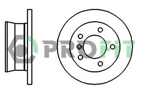 Profit 5010-2001 Rear brake disc, non-ventilated 50102001