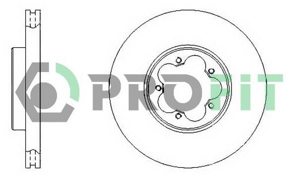 Profit 5010-1555 Front brake disc ventilated 50101555