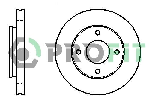 Profit 5010-1621 Front brake disc ventilated 50101621