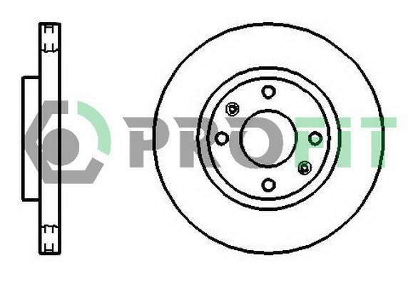 Profit 5010-1522 Front brake disc ventilated 50101522