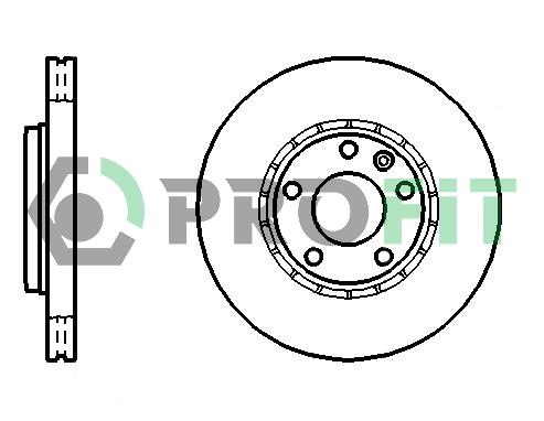Profit 5010-1204 Front brake disc ventilated 50101204