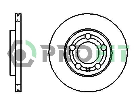 Profit 5010-1164 Front brake disc ventilated 50101164