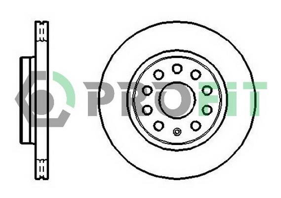 Profit 5010-1165 Front brake disc ventilated 50101165