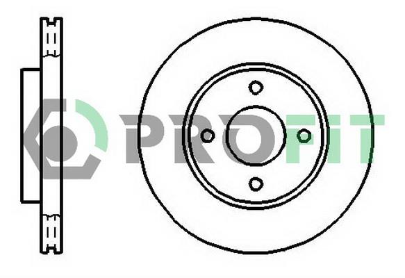 Profit 5010-1072 Front brake disc ventilated 50101072