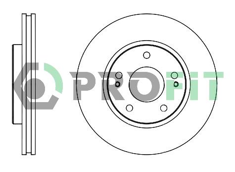 Profit 5010-1599 Front brake disc ventilated 50101599