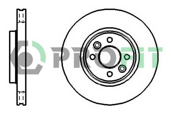 Profit 5010-1124 Front brake disc ventilated 50101124