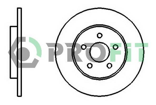 Profit 5010-1126 Rear brake disc, non-ventilated 50101126