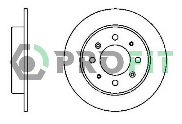 Profit 5010-1541 Rear brake disc, non-ventilated 50101541