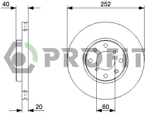Profit 5010-1520 Front brake disc ventilated 50101520