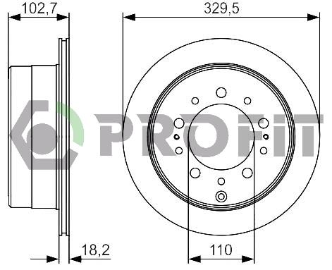 Profit 5010-1597 Rear ventilated brake disc 50101597