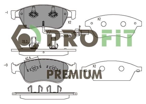 Profit 5005-1832 Front disc brake pads, set 50051832