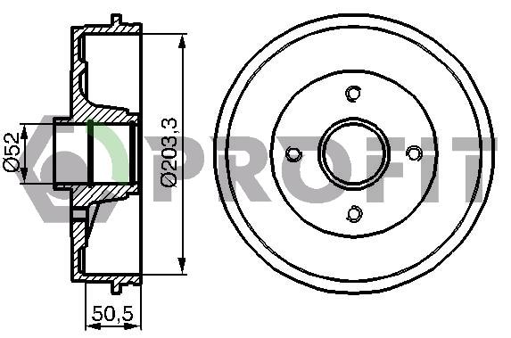 Profit 5020-0076 Rear brake drum 50200076