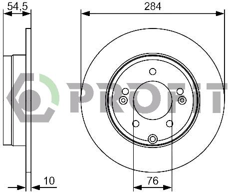 Profit 5010-1787 Rear brake disc, non-ventilated 50101787