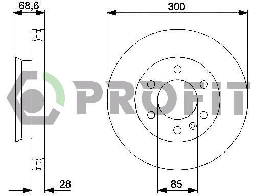 Profit 5010-0310 Front brake disc ventilated 50100310