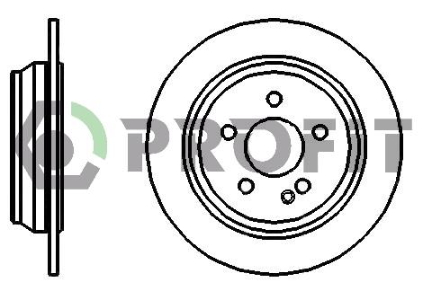 Profit 5010-1234 Rear brake disc, non-ventilated 50101234