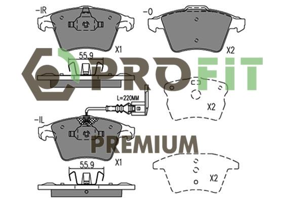 Profit 5005-1642 Front disc brake pads, set 50051642