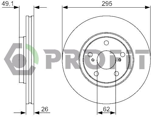 Profit 5010-1756 Front brake disc ventilated 50101756