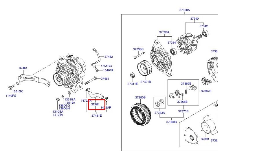 Hyundai/Kia 37481 42540 Oil pipe 3748142540