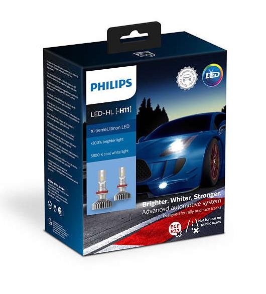 Philips 11362XUX2 LED bulbs kit Philips X-TremeUltinon LED +200% H11 12V 25W 5800K (2 pc.) 11362XUX2