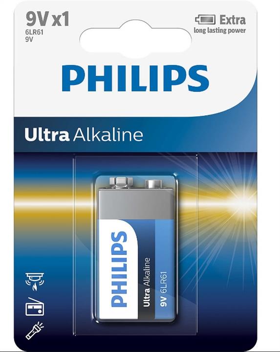 Philips 6LR61E1B/10 Battery Ultra Alkaline 9V 6LR61E1B10