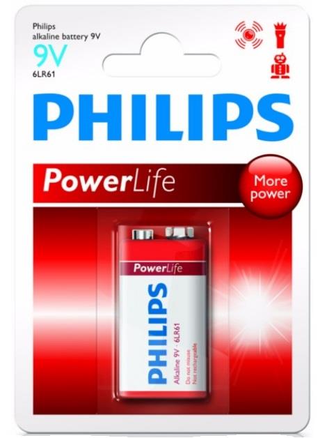 Philips 6LR61P1B/10 Battery Power Alkaline 9V 6LR61P1B10