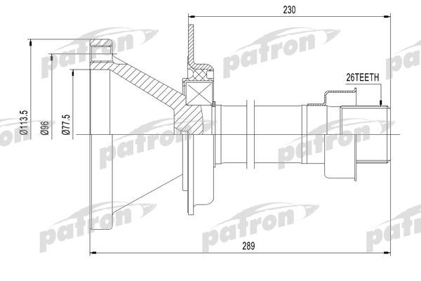 Patron PDS0446 Drive Shaft PDS0446