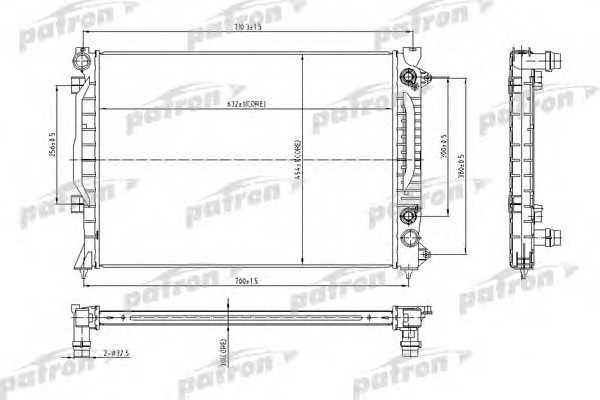 Patron PRS3011 Radiator, engine cooling PRS3011