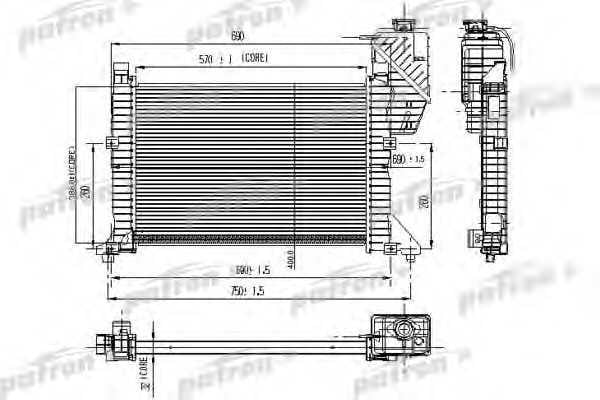 Patron PRS3464 Radiator, engine cooling PRS3464