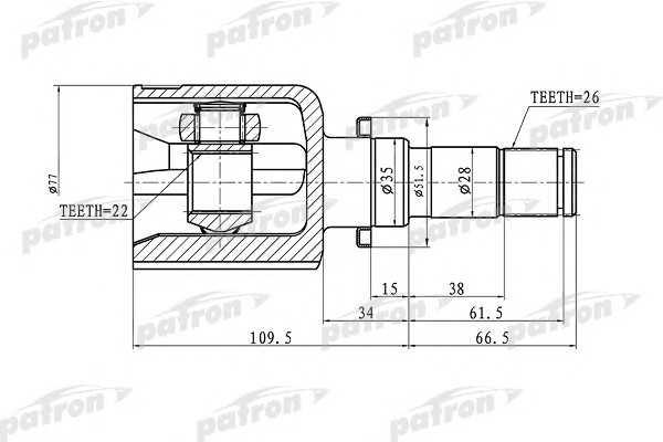 Patron PCV1363 CV joint PCV1363