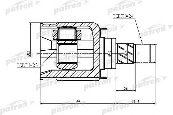 Patron PCV1412 CV joint PCV1412