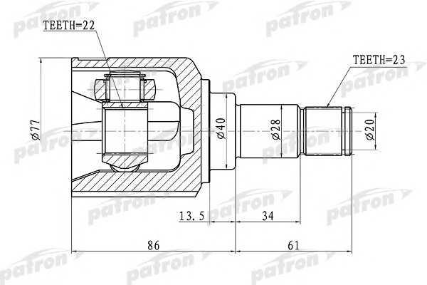 Patron PCV1071 CV joint PCV1071