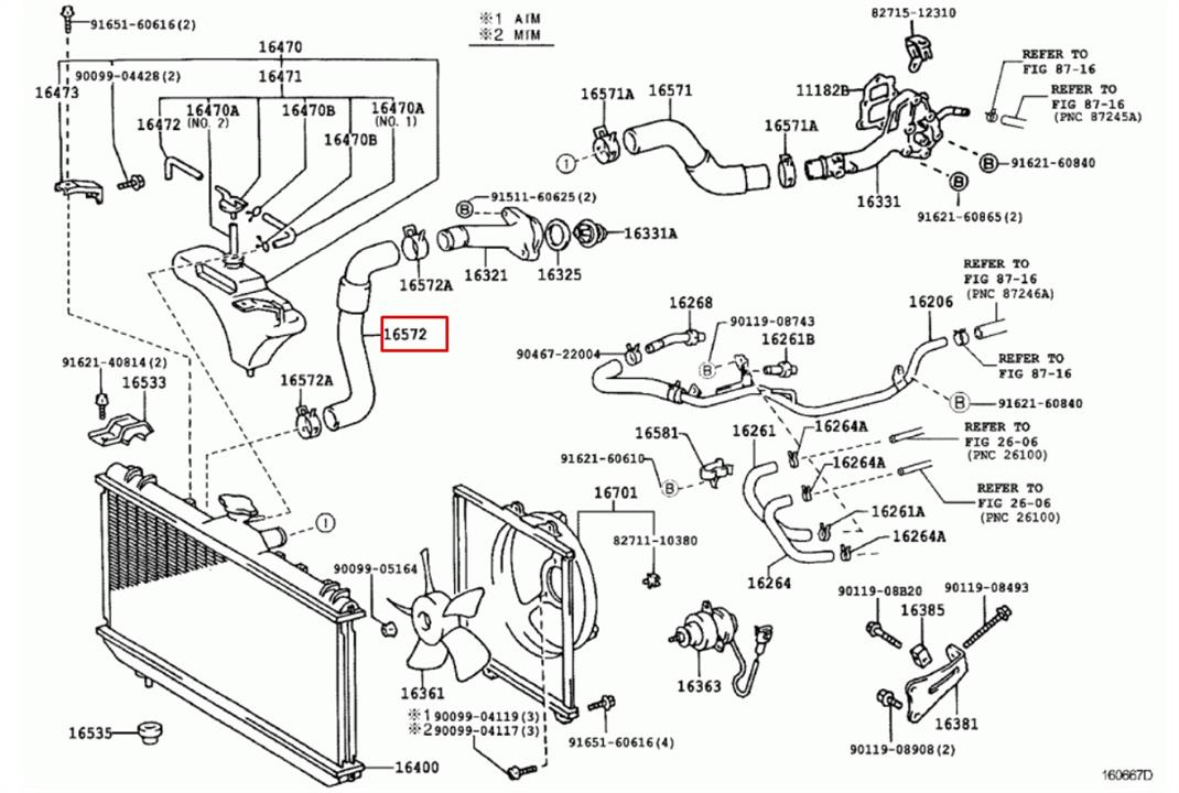 Toyota 16572-64200 Refrigerant pipe 1657264200