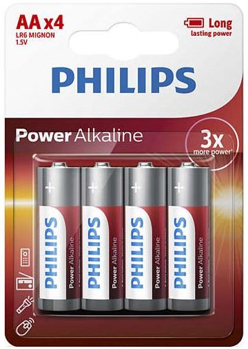 Philips LR6P4B/10 Battery Power Alkaline AA, 1,5V LR6P4B10