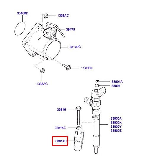 Fuel injector bracket Hyundai/Kia 33814 27000