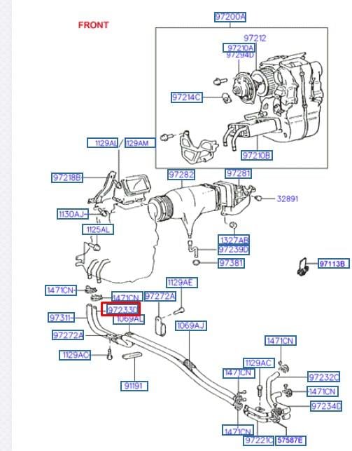 Hose assy water outlet Hyundai/Kia 97233 43000