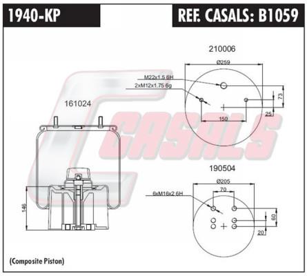 Casals B1059 Boot, air suspension B1059